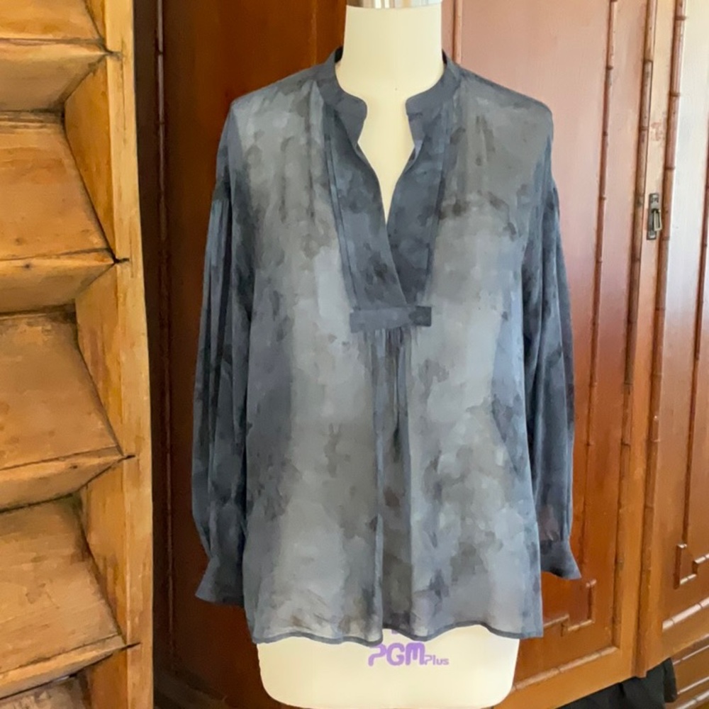 100% Sheer Silk Vince Tunic Blouse